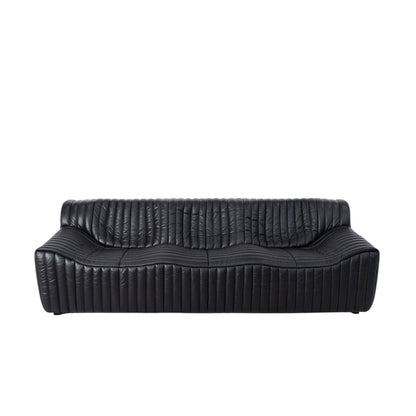 CLC10841-NV 3 Seater Sofa - Black Leather