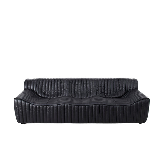 CLC10841-NV 3 Seater Sofa - Black Leather