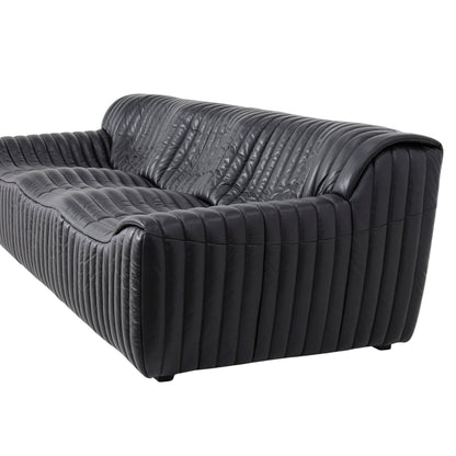 CLC10841-NV 3 Seater Sofa - Black Leather