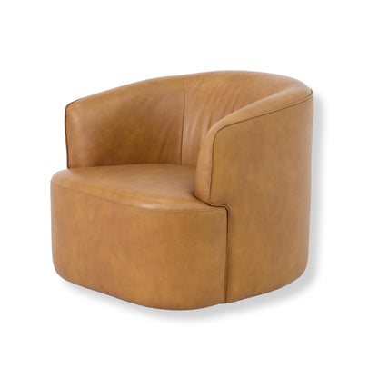CLC10846-NV Swivel Armchair - Amber Tan Leather
