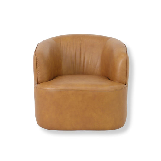 CLC10846-NV Swivel Armchair - Amber Tan Leather