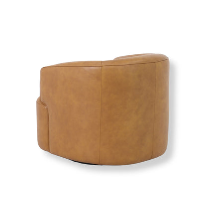 CLC10846-NV Swivel Armchair - Amber Tan Leather