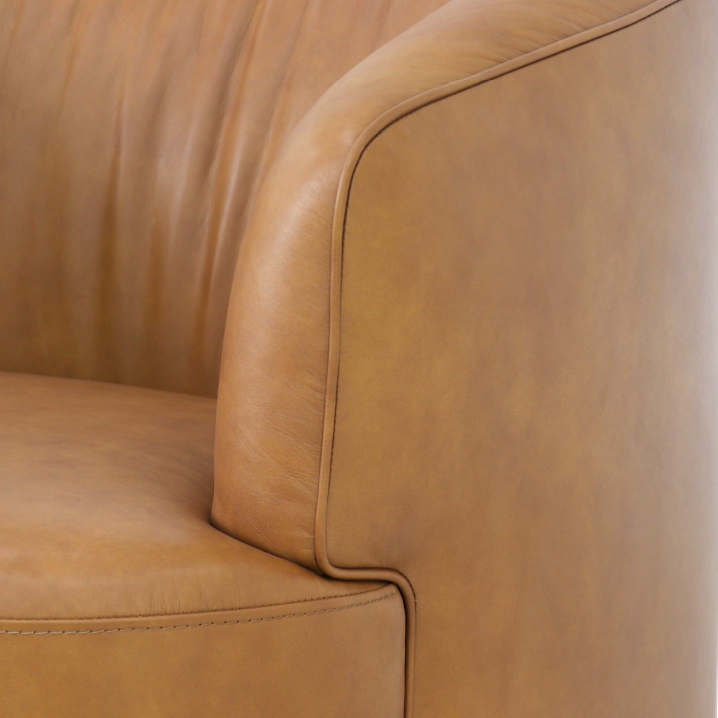 CLC10846-NV Swivel Armchair - Amber Tan Leather