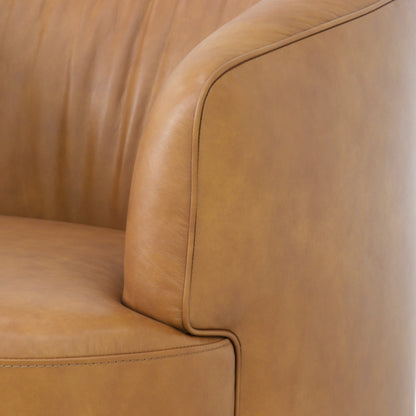 CLC10846-NV Swivel Armchair - Amber Tan Leather