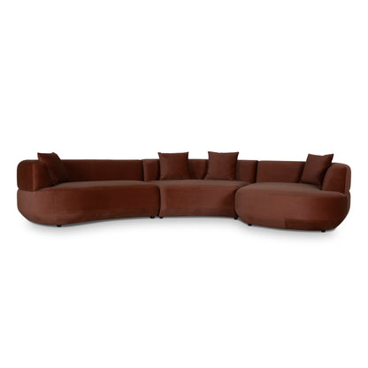 CLC10849-FS Modular Right Chaise Sofa - Red Bronze