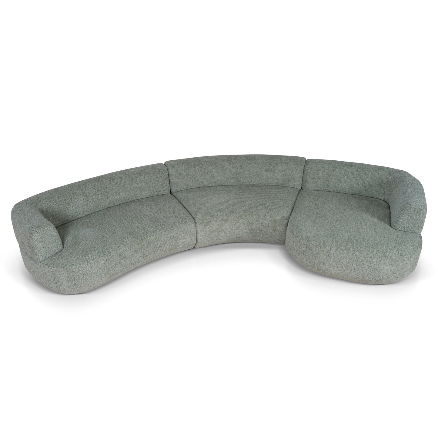 CLC10854-FS Modular Right Chaise Sofa - Coral Light Green