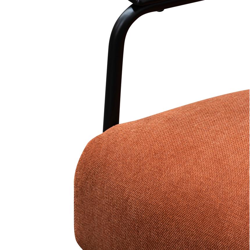 Fabric Armchair - Burnt Orange - Black Legs