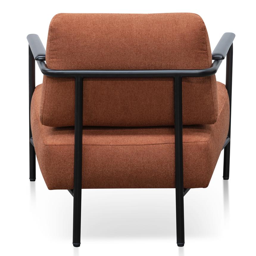Fabric Armchair - Burnt Orange - Black Legs