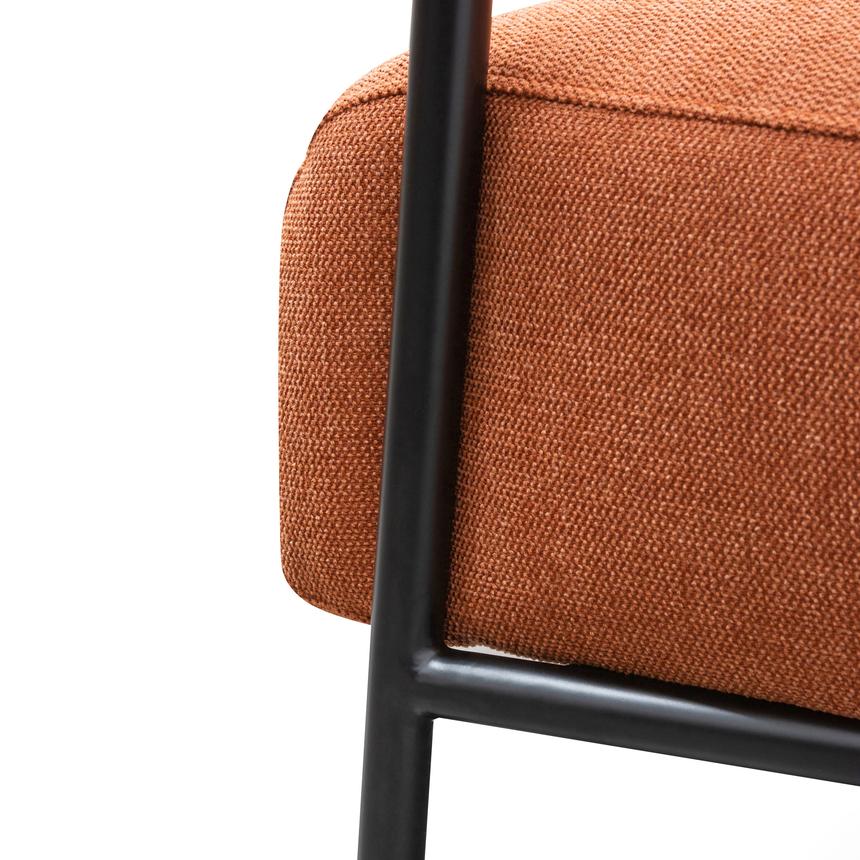 Fabric Armchair - Burnt Orange - Black Legs