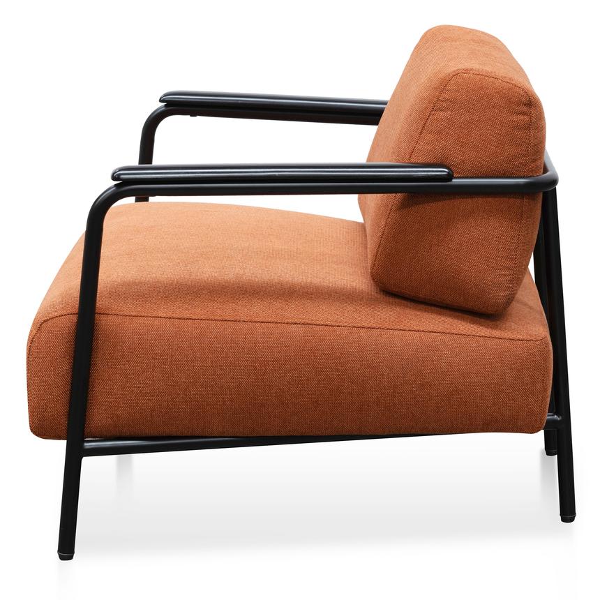 Fabric Armchair - Burnt Orange - Black Legs