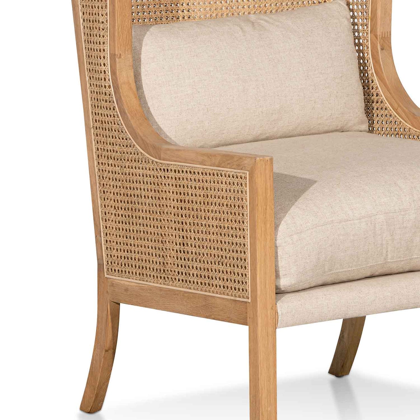 CLC6398-CH Wingback Rattan Armchair - Distress Natural - Sand White