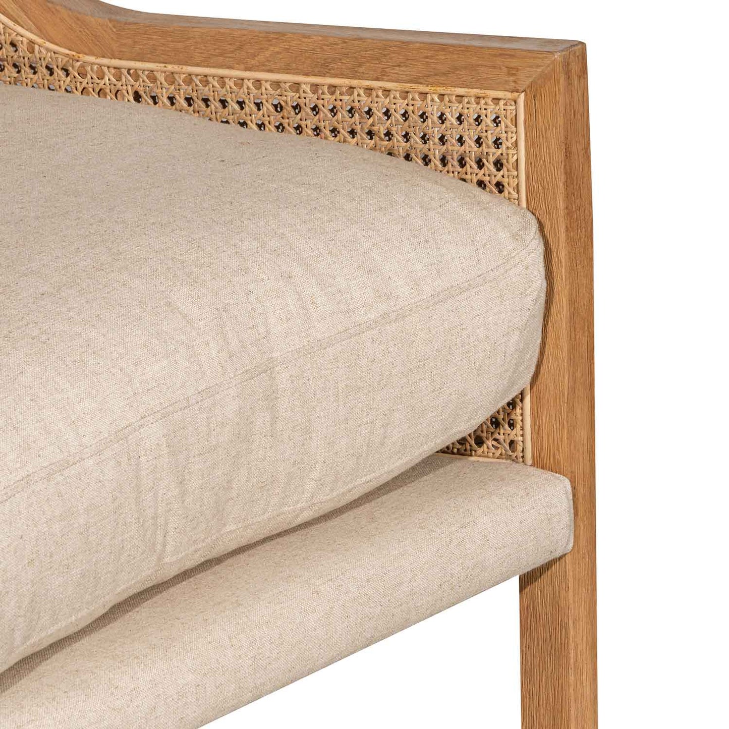 CLC6398-CH Wingback Rattan Armchair - Distress Natural - Sand White