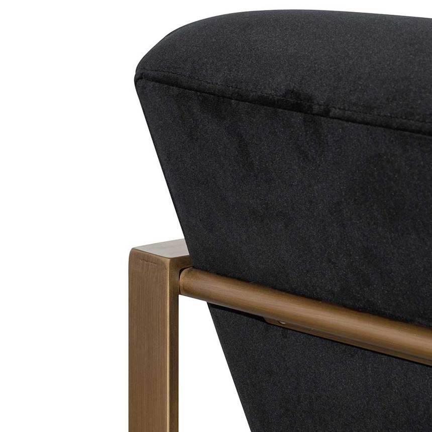 Black Velvet Armchair - Antique Golden Frame