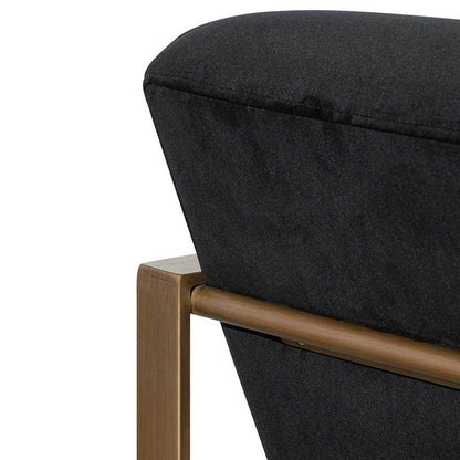 Black Velvet Armchair - Antique Golden Frame