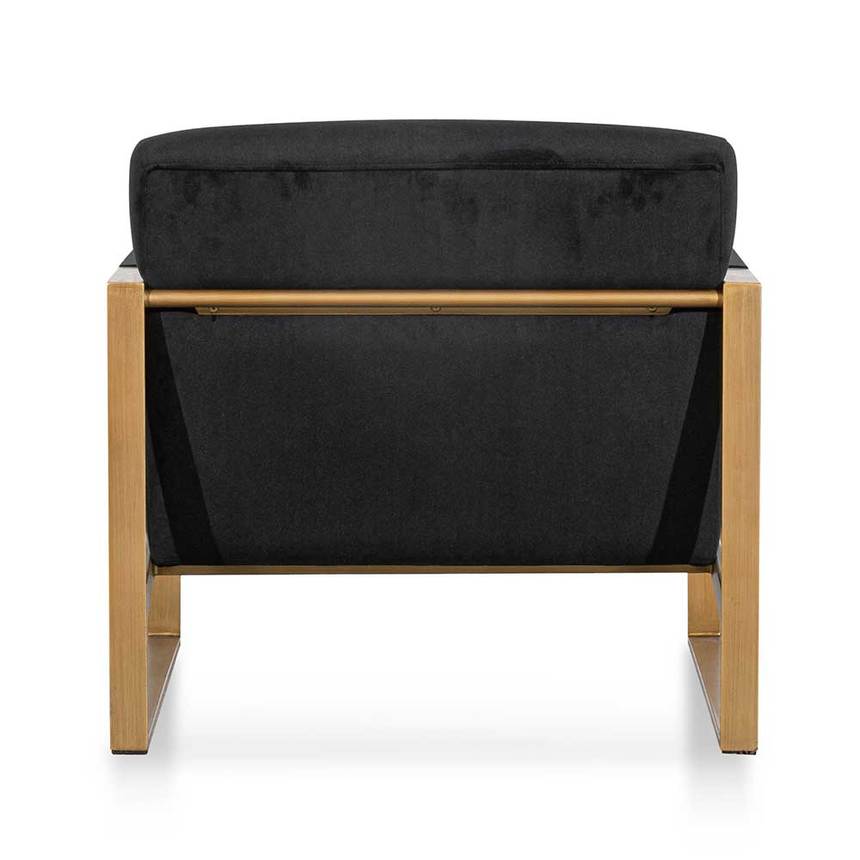 Black Velvet Armchair - Antique Golden Frame