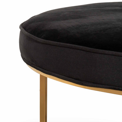 CLC6627-BS 100cmx46cm Ottoman - Black Velvet