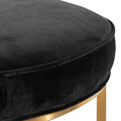 100cmx46cm Ottoman - Black Velvet