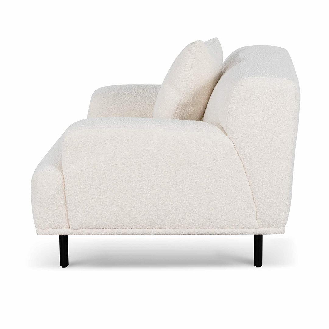 Armchair - Ivory White Boucle with Black Legs - Last one