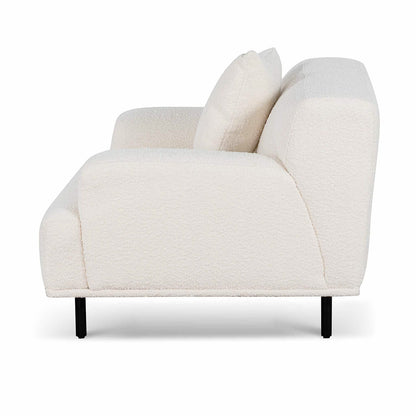 Armchair - Ivory White Boucle with Black Legs - Last one