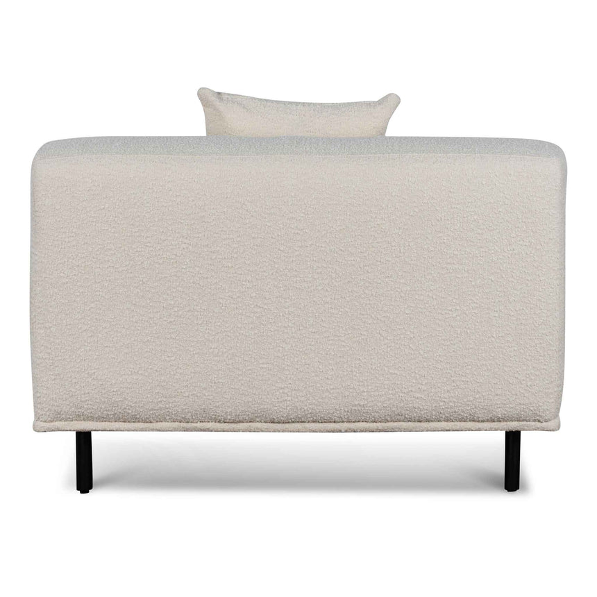 Armchair - Ivory White Boucle with Black Legs