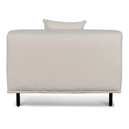 Armchair - Ivory White Boucle with Black Legs
