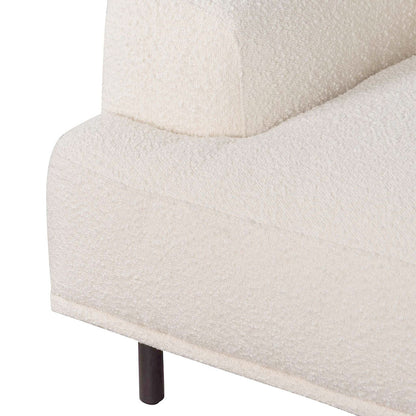 Armchair - Ivory White Boucle with Black Legs - Last one