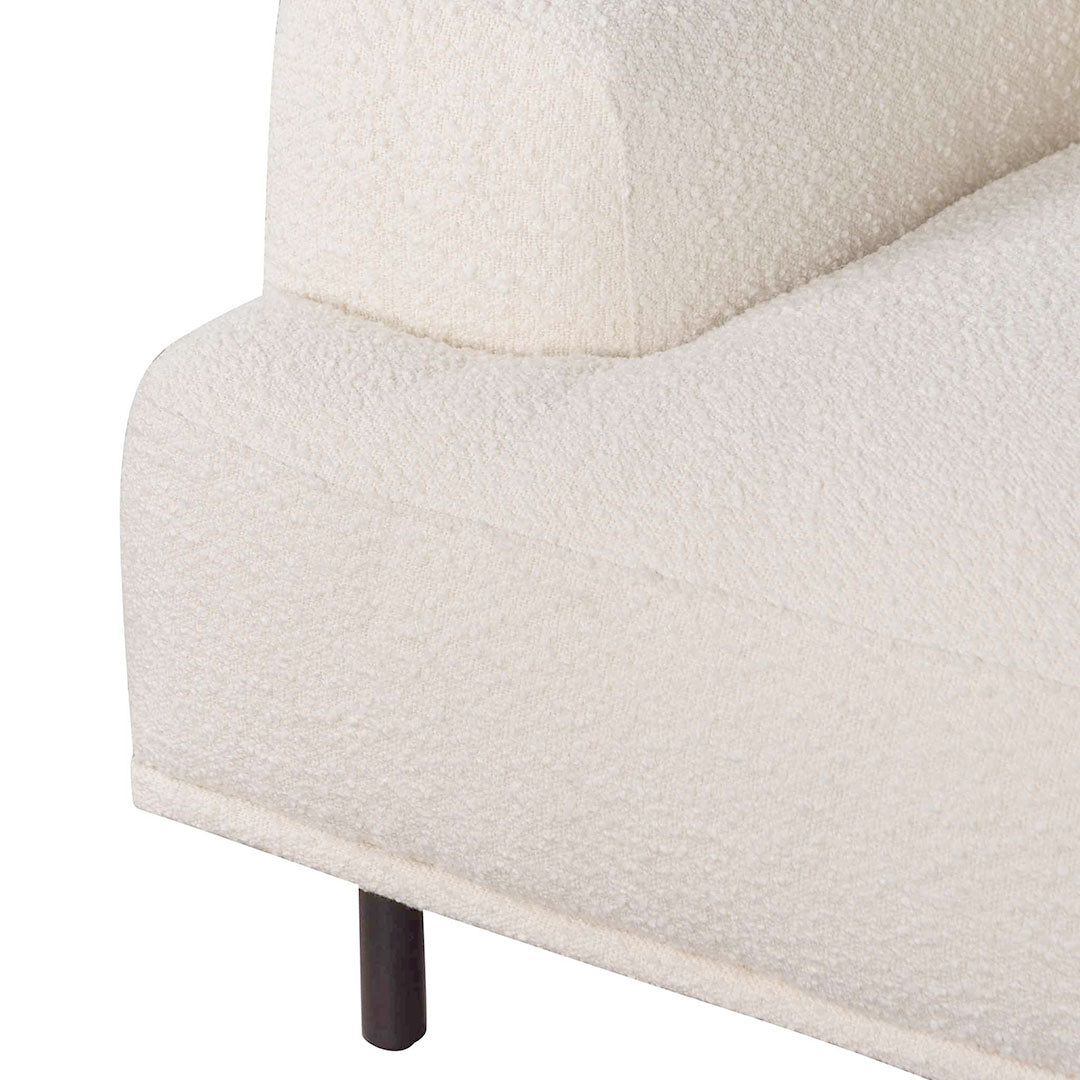 CLC6690-CA Armchair - Ivory White Boucle with Black Legs - Last one