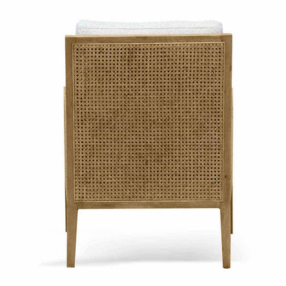 Rattan Arm Chair - Ivory White Boucle