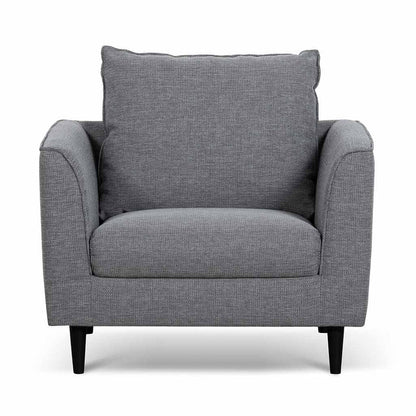 Fabric Armchair - Graphite Grey with Black Leg