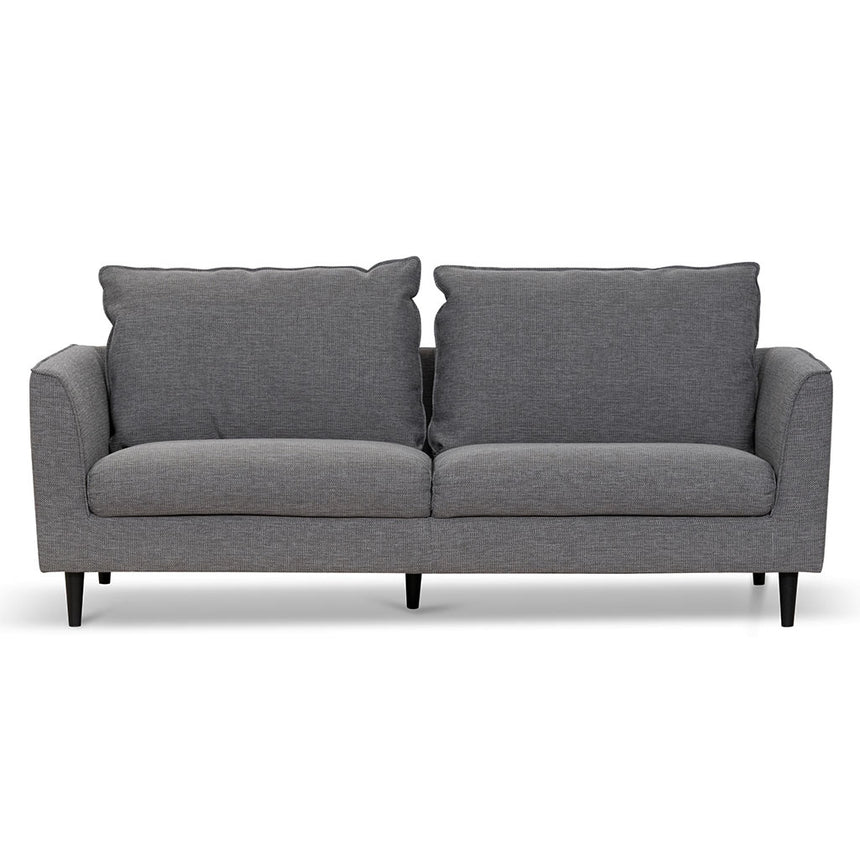 3 Seater Fabric Sofa - Graphite Grey with Black Leg