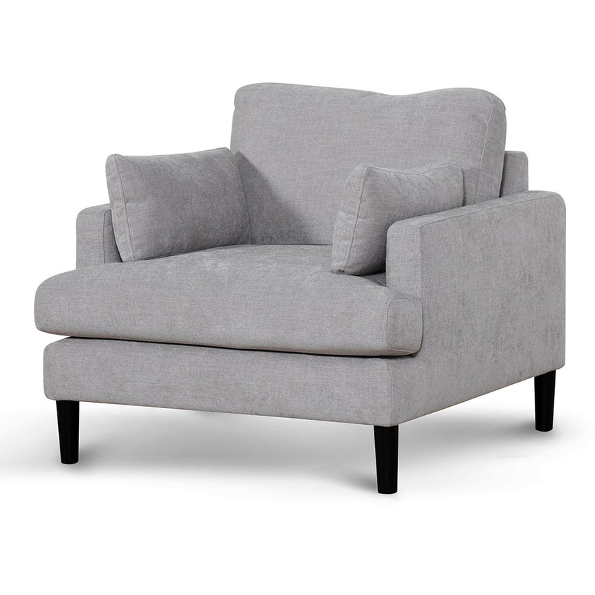Fabric Armchair - Oyster Beige and Black Leg