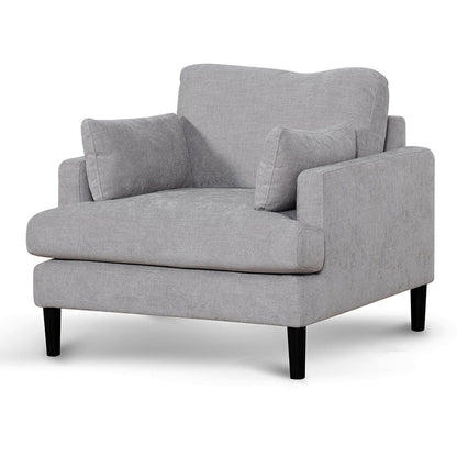 Fabric Armchair - Oyster Beige and Black Leg