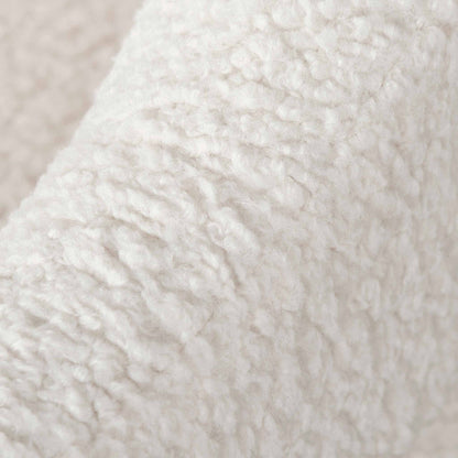 Ivory White Boucle Armchair - Black Legs