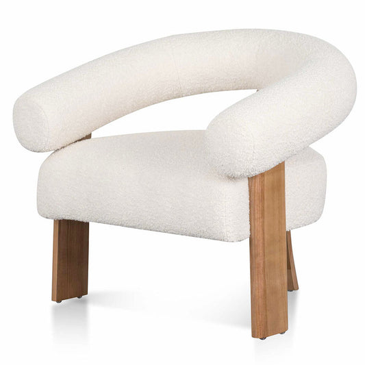 Armchair - Ivory White Boucle