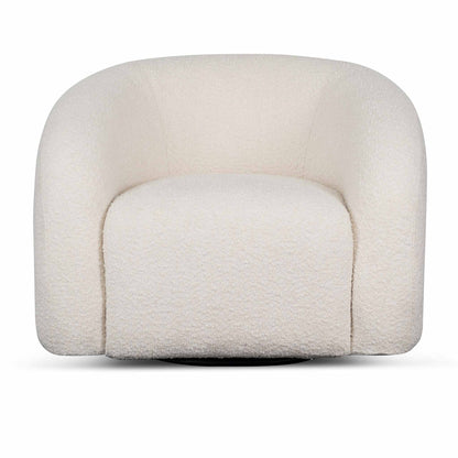 CLC8278-CA Swivel Armchair - Ivory White Boucle