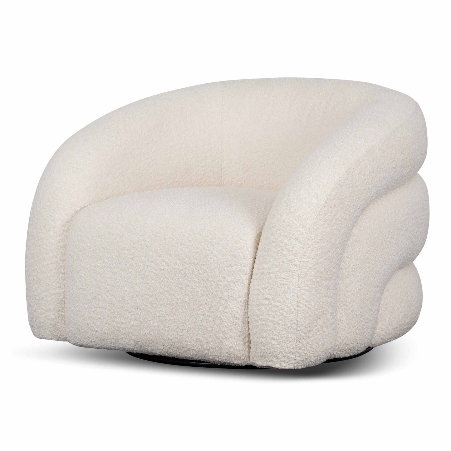CLC8278-CA Swivel Armchair - Ivory White Boucle