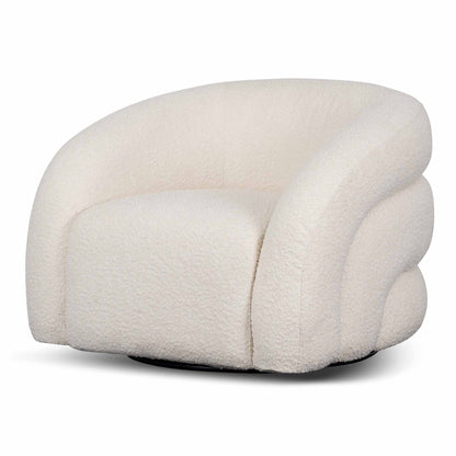 CLC8278-CA Swivel Armchair - Ivory White Boucle
