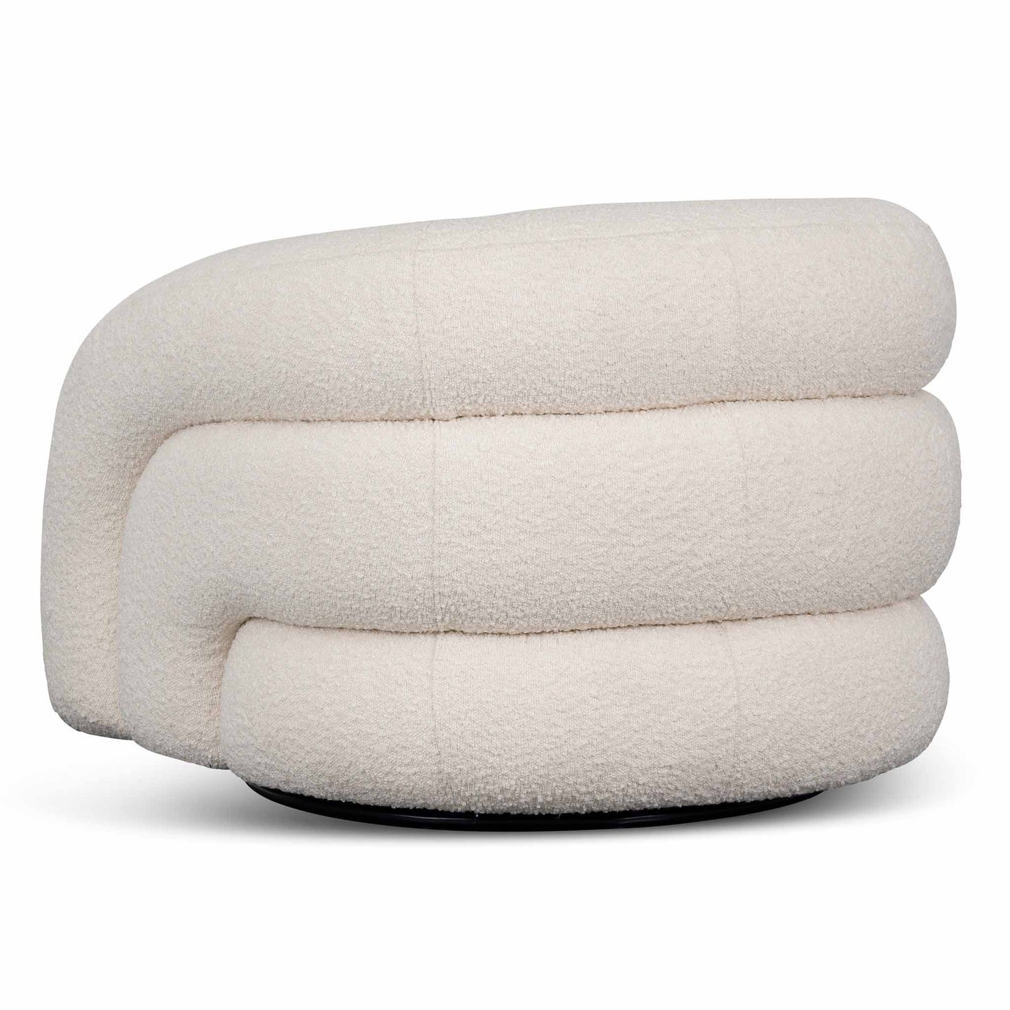 CLC8278-CA Swivel Armchair - Ivory White Boucle