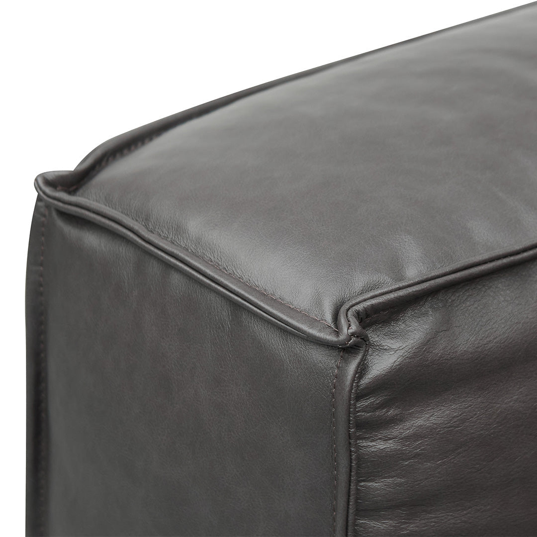 CLC8318-KSO 4 Seater Sofa with Cushion and Pillow - Shadow Grey Leather