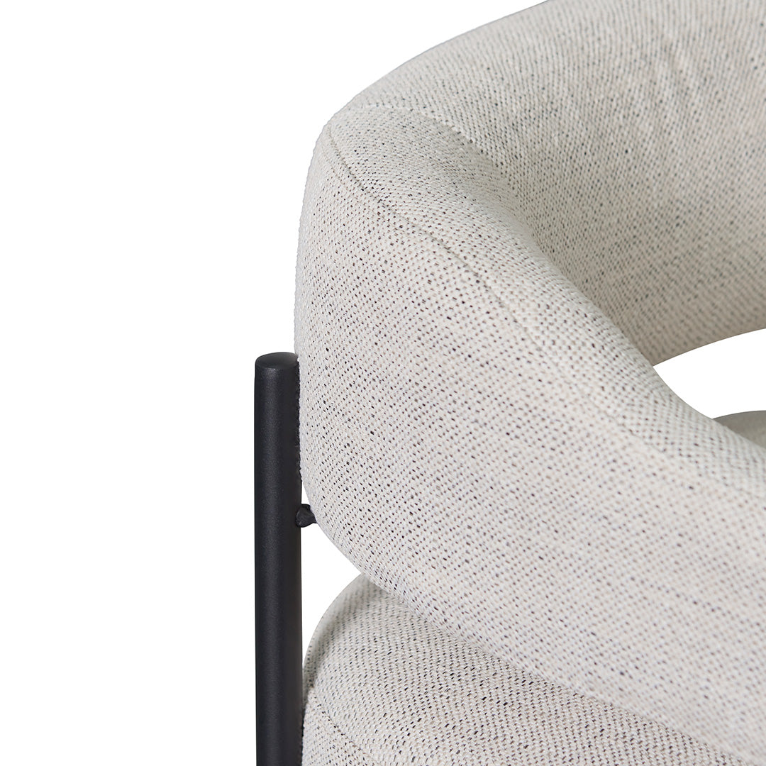 CLC8323-KSO Rustic Beige Fabric Armchair - Black Legs