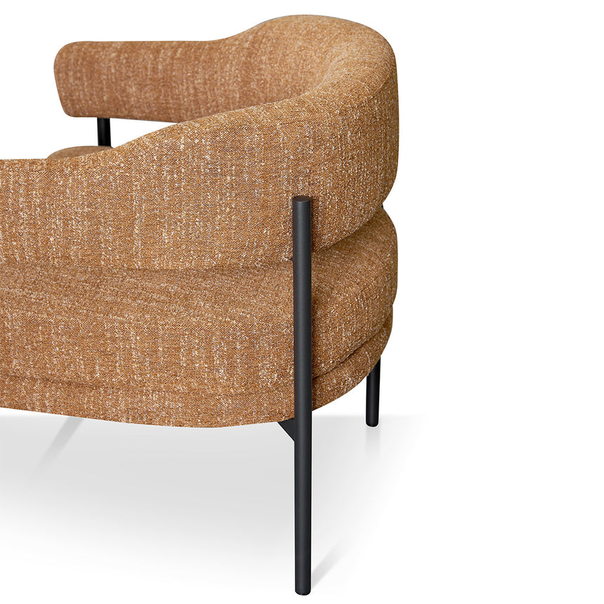 Ginger Brown Fabric Armchair - Black Legs