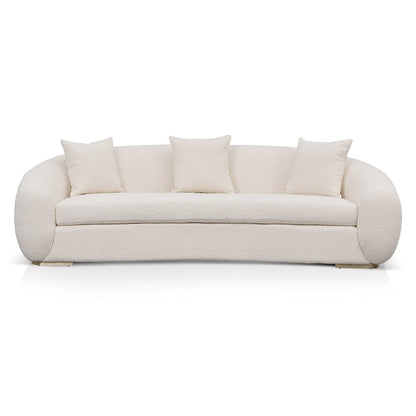 3 Seater Sofa - Ivory White Boucle
