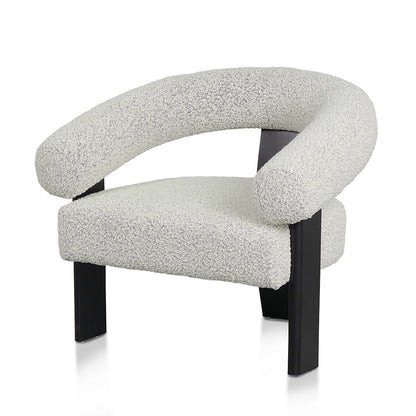 CLC8574-CA Charcoal White Boucle Armchair - Black Legs