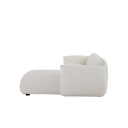3 Seater Right Chaise Sofa - Cream