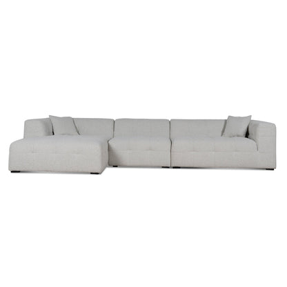4 Seater Left Chaise Sofa - Pearl Boucle