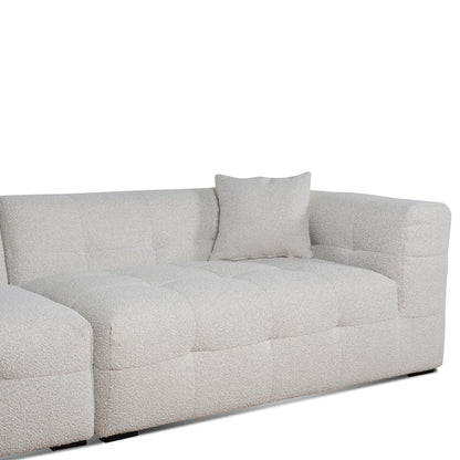 4 Seater Left Chaise Sofa - Pearl Boucle