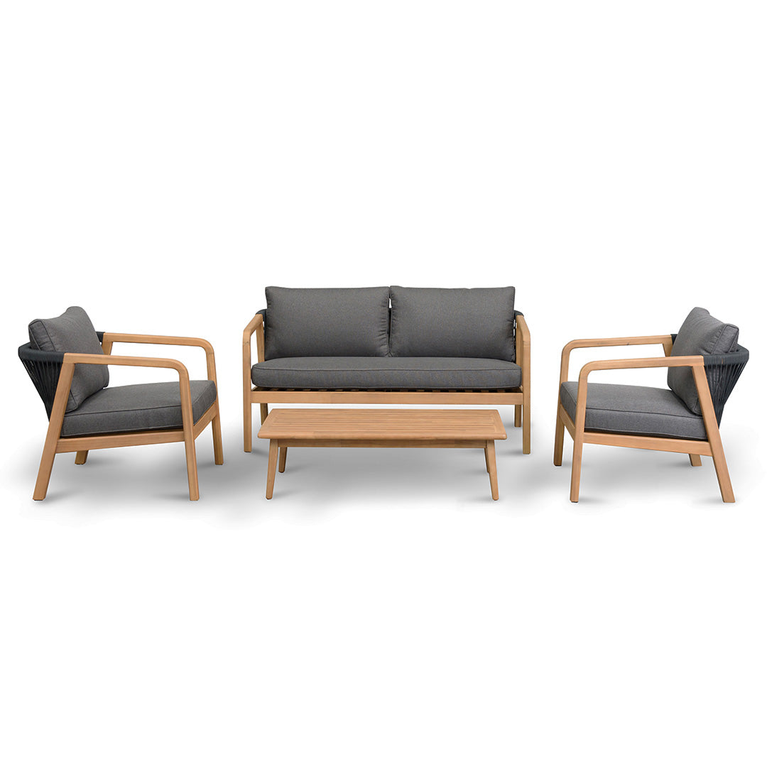 Arlene 4-Piece Outdoor Lounge Set – Natural Acacia – view 3