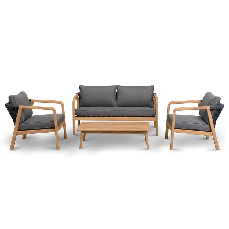 Arlene 4-Piece Outdoor Lounge Set – Natural Acacia – view 3