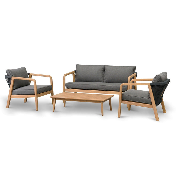 Arlene 4-Piece Outdoor Lounge Set – Natural Acacia