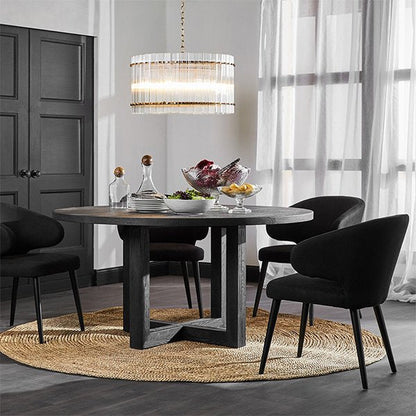 Leeton Round Dining Table - Black
